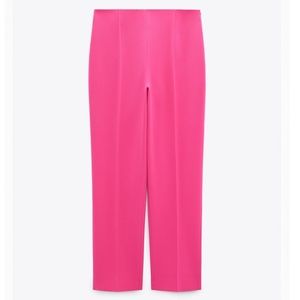 Fuchsia Pink Zara straight pants.